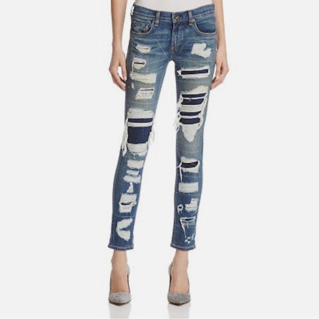Rag & Bone / Jean Dre Distressed Slim Boyfriend Jeans